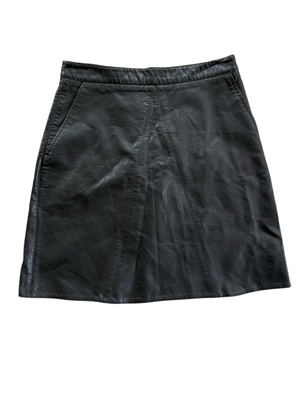 Zara Black Vegan Leather Mini Skirt XS Y2K